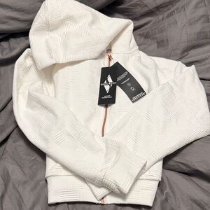 Skechers White Textured Hoodie